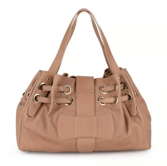 Jimmy Choo - Taupe Leather "Ramona" Shoulder Satchel - Picture 4 of 15